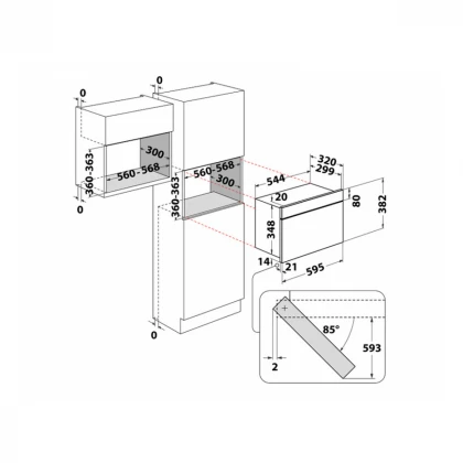 WHIRLPOOL WMN14BB ugradna mikrotalasna rerna 