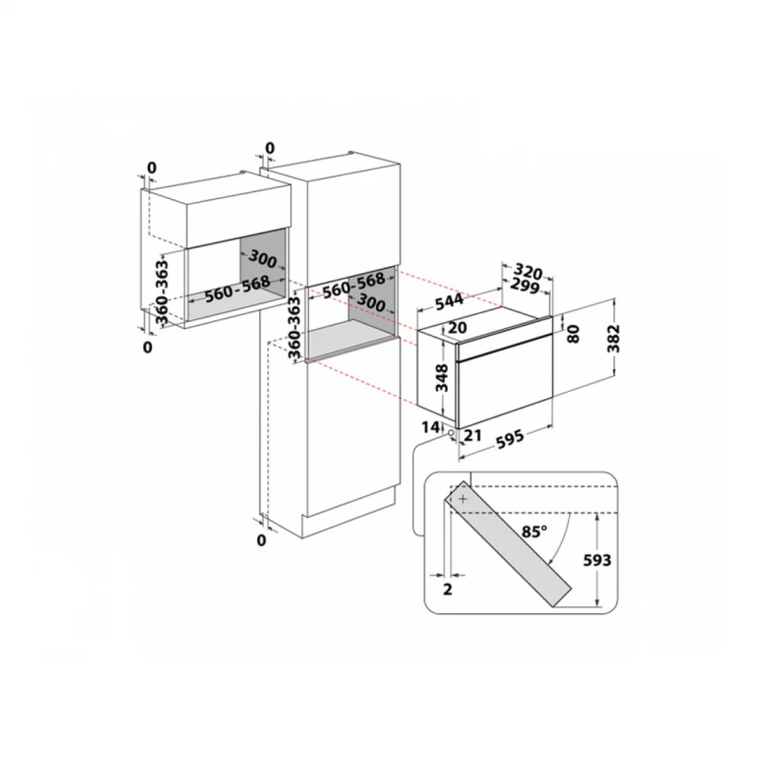 WHIRLPOOL WMN574BXA ugradna mikrotalasna rerna 