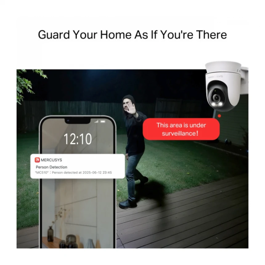 WiFi kamera Mercusys MC510 PTZ/2K/3MP/Micro SD/Outdoor