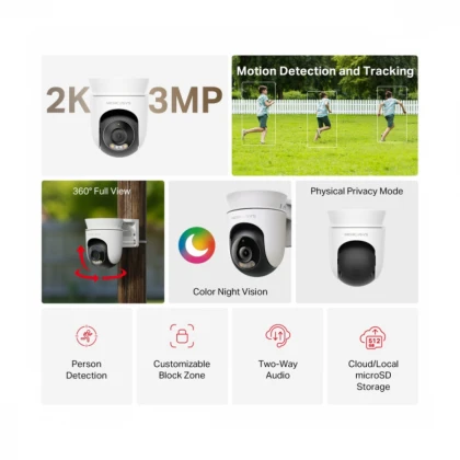 WiFi kamera Mercusys MC510 PTZ/2K/3MP/Micro SD/Outdoor