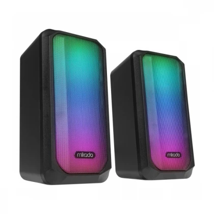 Zvučnici 2.0 Mikado MD-356 5Wx2 RGN LED USB