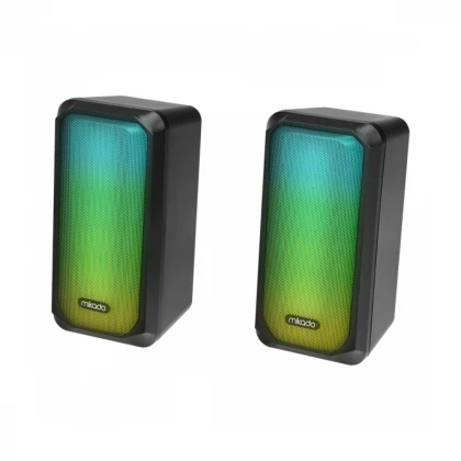 Zvučnici 2.0 Mikado MD-356 5Wx2 RGN LED USB