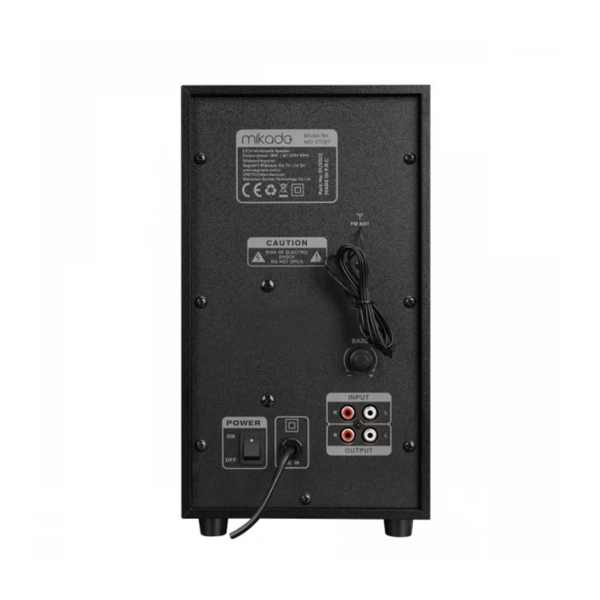 Zvučnici 2.1 Mikado MD-370BT 38W  Bluetooth crni