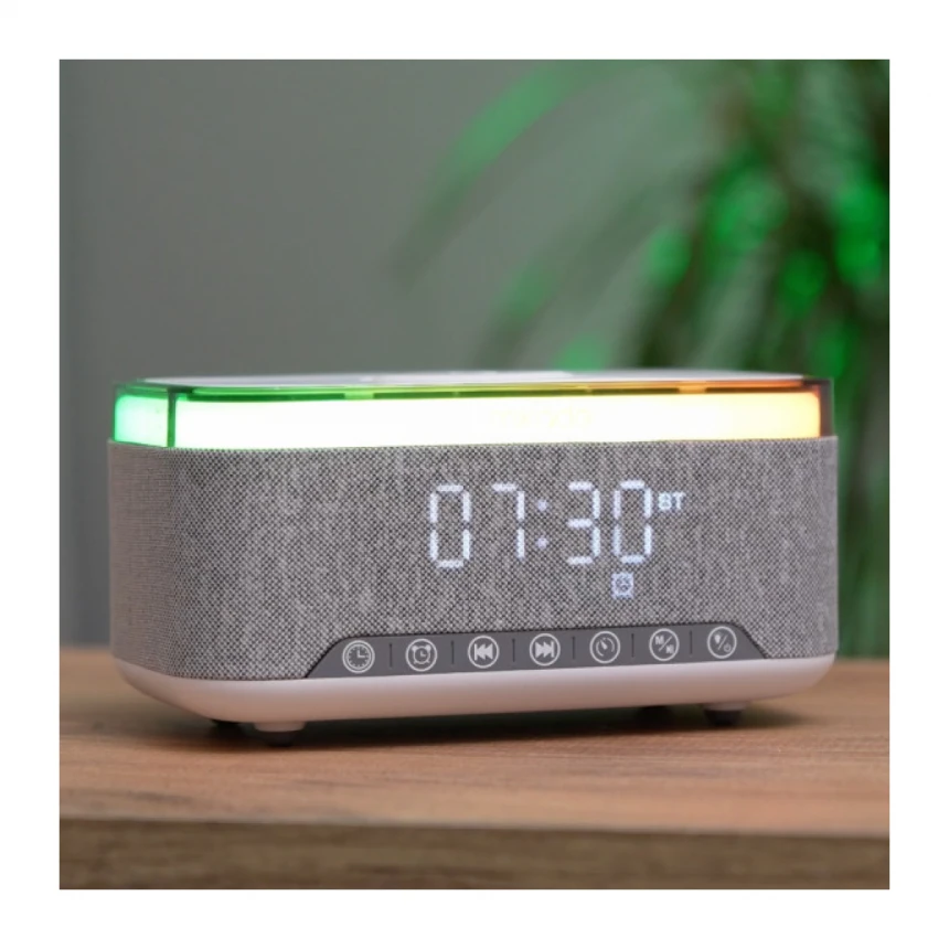 Zvučnik Mikado MD-W8 1200mah, 10W lampa/alarm/wireless punjač/sivi