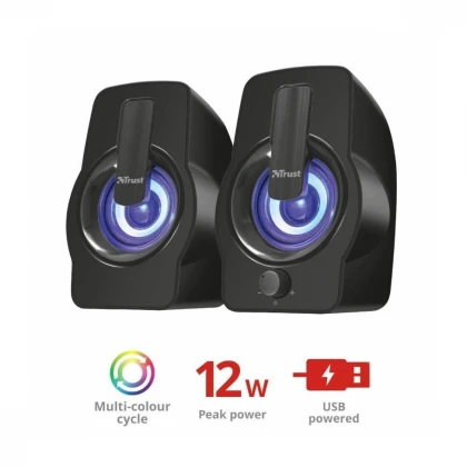 Zvucnik TRUST Gemi 2.0/12W(6W RMS)/ RGB/crna